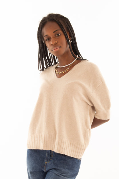 Maglione a v Imperial -Beige