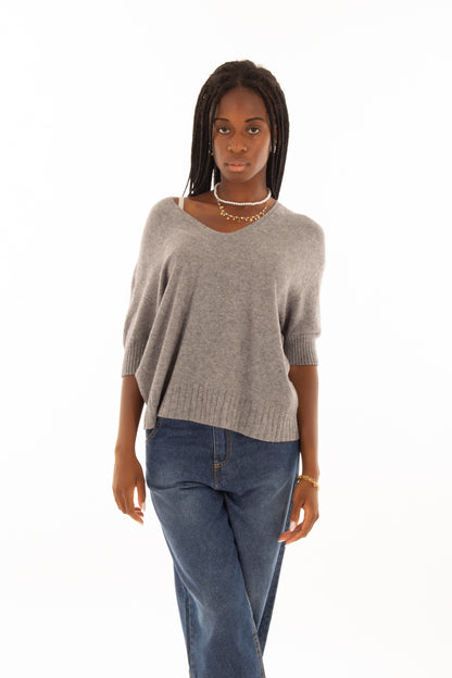 Maglione a v Imperial -Grigio