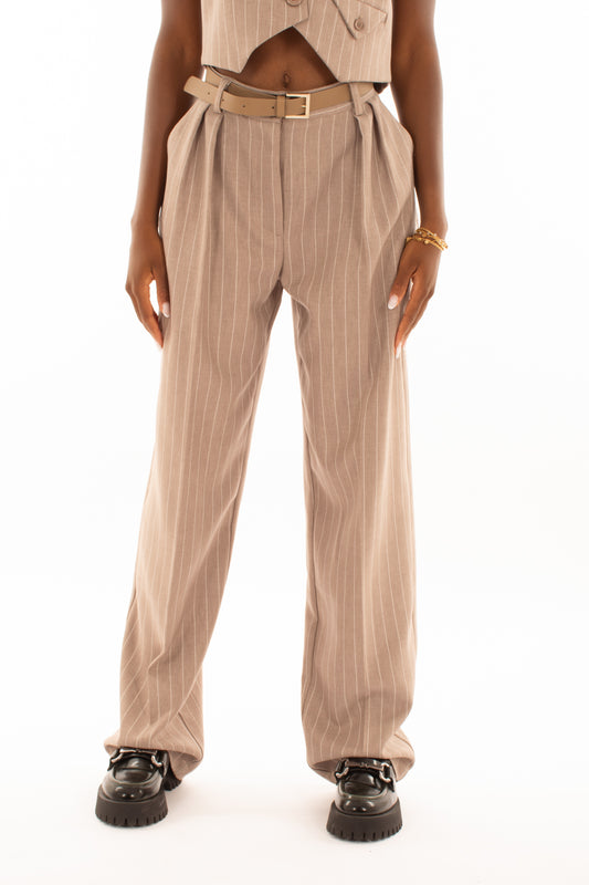 Pantalone gessato Imperial - Fango