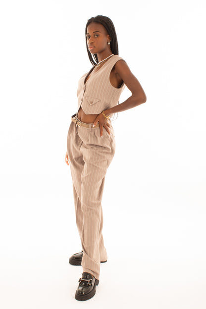 Pantalone gessato Imperial - Fango