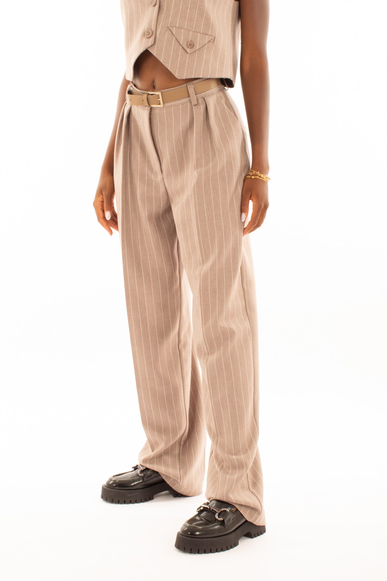 Pantalone gessato Imperial - Fango