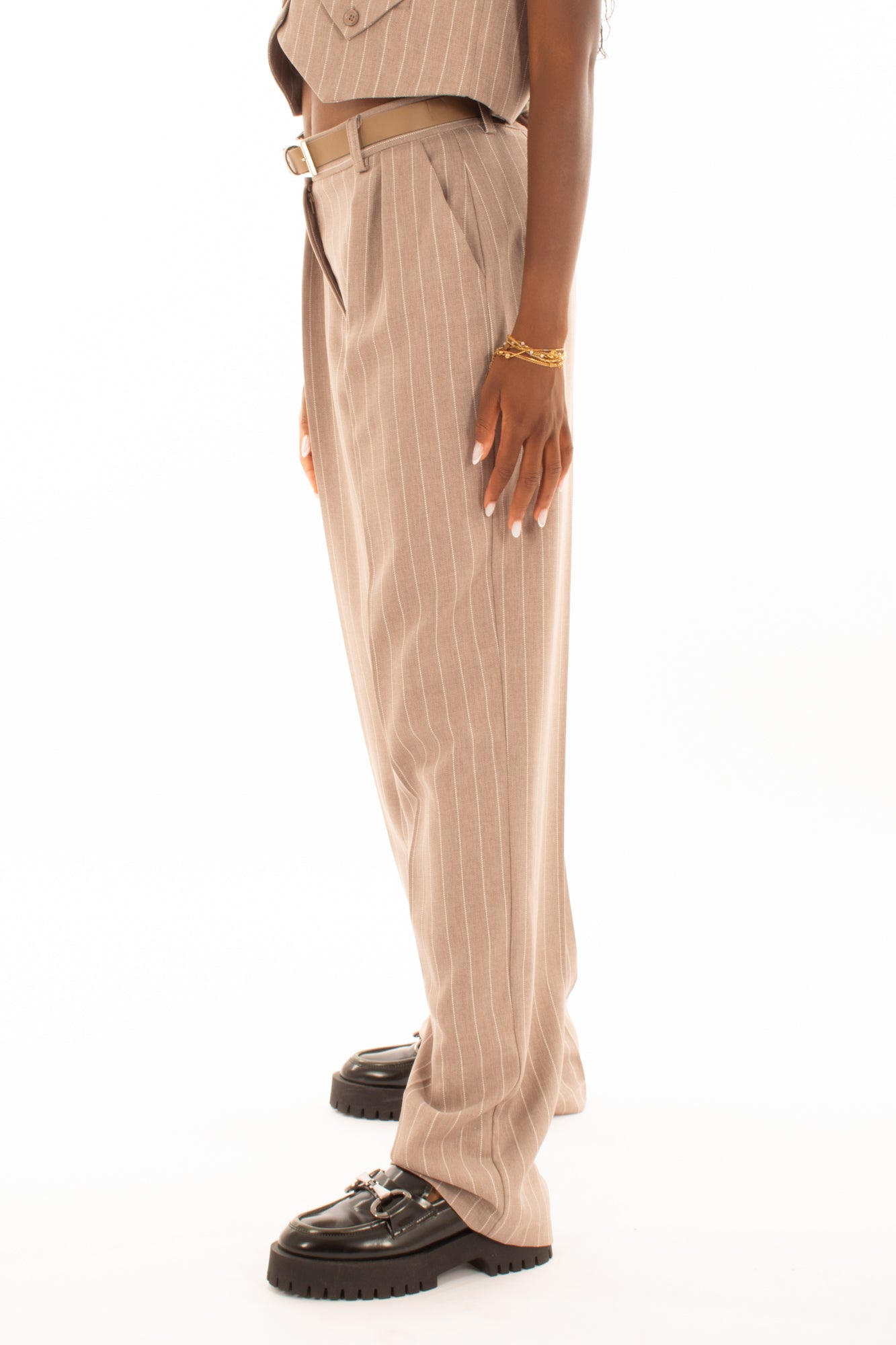 Pantalone gessato Imperial - Fango