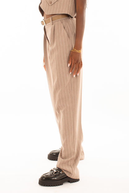 Pantalone gessato Imperial - Fango