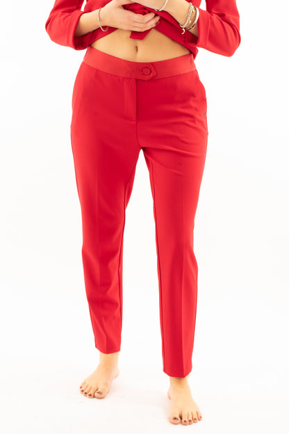 Pantalone sigaretta cinta raso Imperial - Carminio