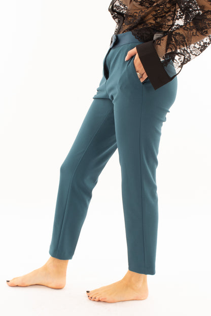 Pantalone sigaretta cinta raso Imperial - Blu Stellar