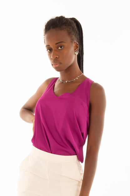 Blusa a v spacchetti Imperial - Magenta