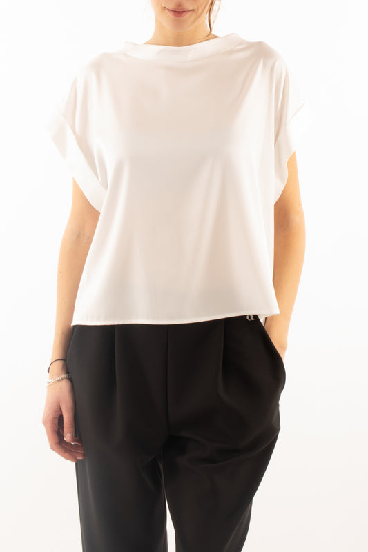 Blusa collo a barca Imperial- White