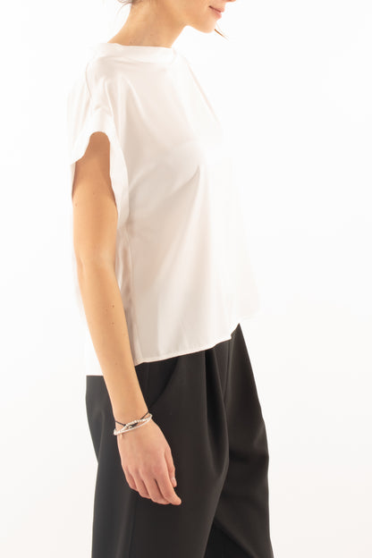 Blusa collo a barca Imperial- White