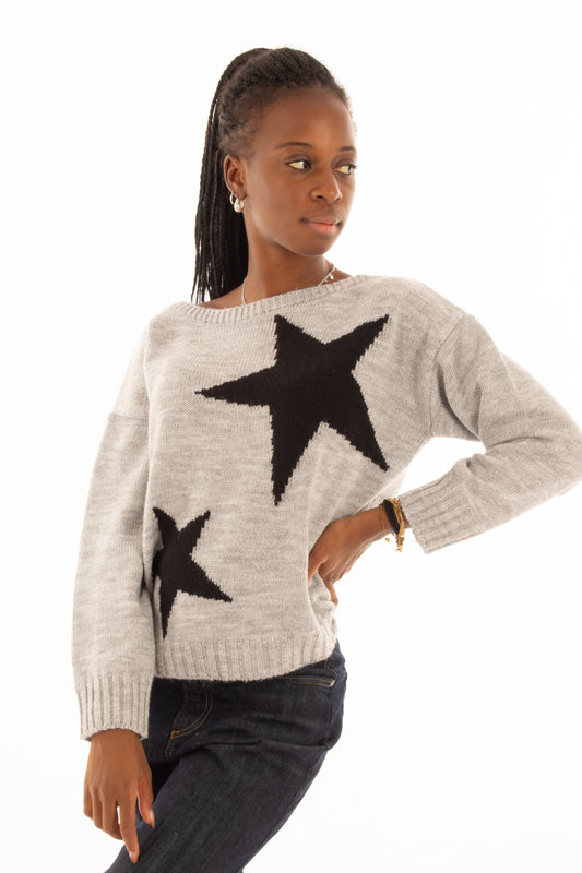 Maglione con stelle King kong - Grigio