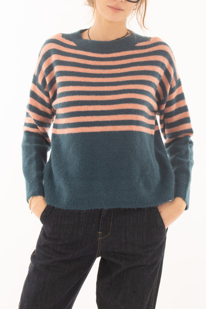 Maglione da donna rigato Metoo - Rosa