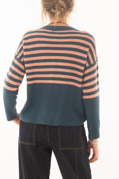 Maglione da donna rigato Metoo - Rosa