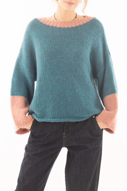 Maglione ampio misto lana Metoo _ottanio