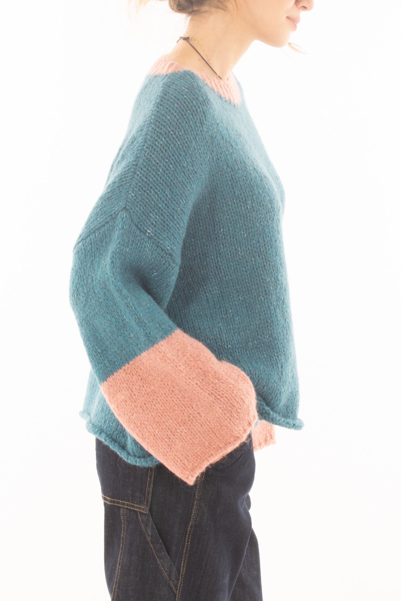 Maglione ampio misto lana Metoo _ottanio