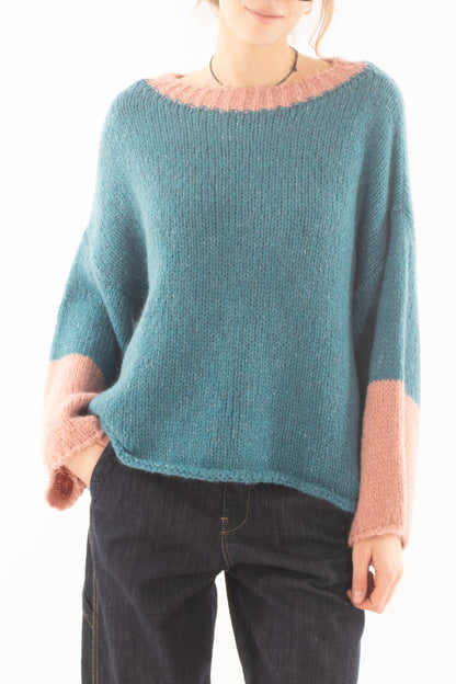 Maglione ampio misto lana Metoo _ottanio