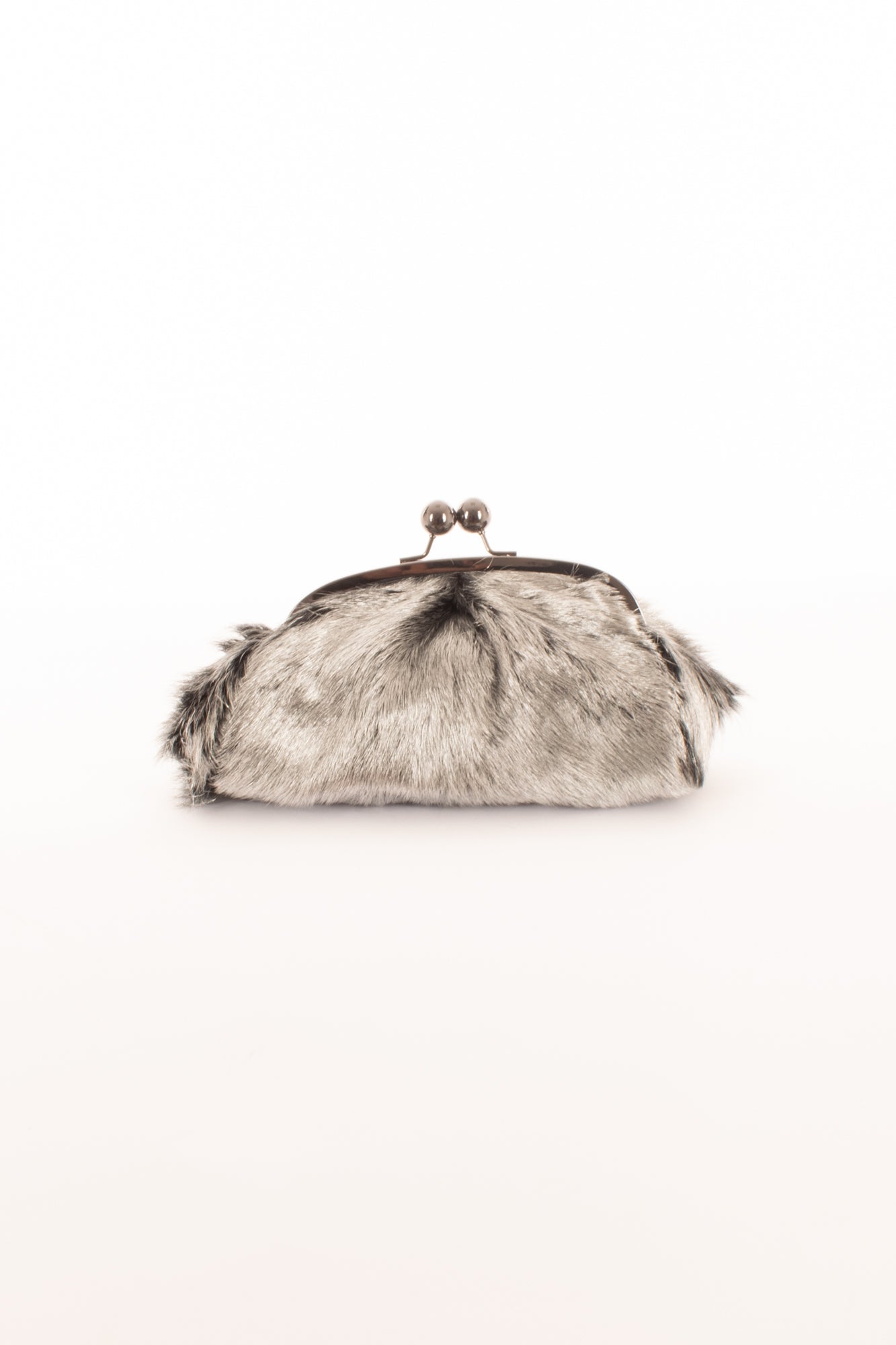 Borsa clutch con pelo Metoo -Grigio