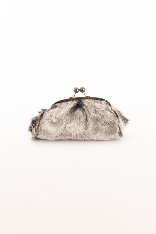 Borsa clutch con pelo Metoo -Grigio