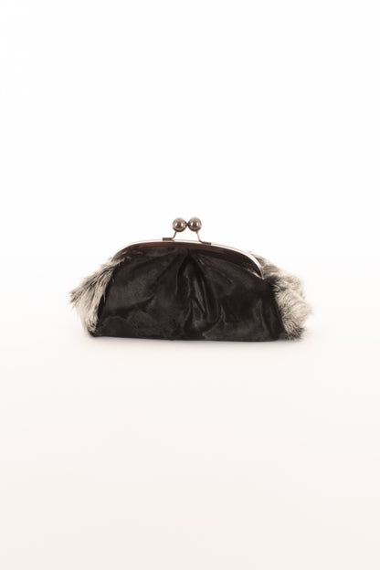Borsa clutch con pelo Metoo -Grigio