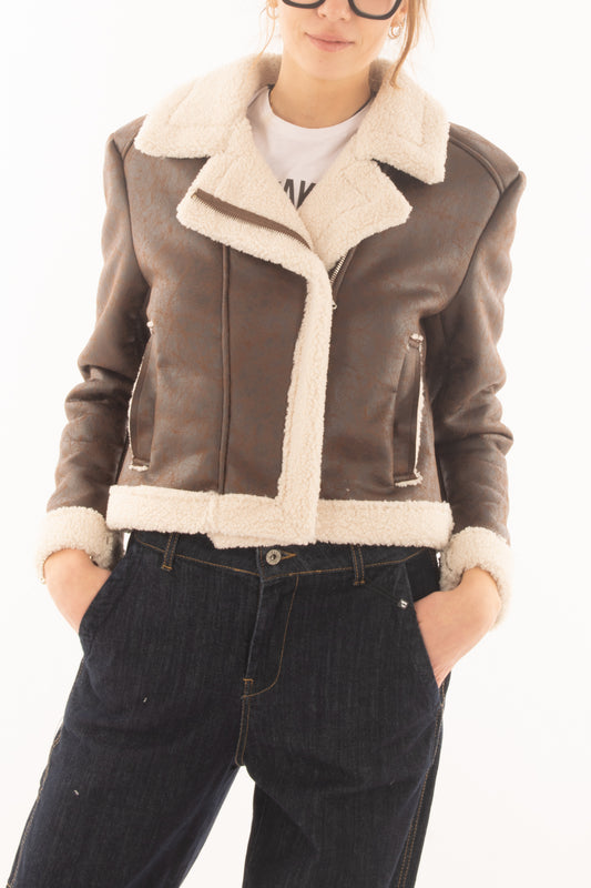 Montone a chiodo Miamata Marrone