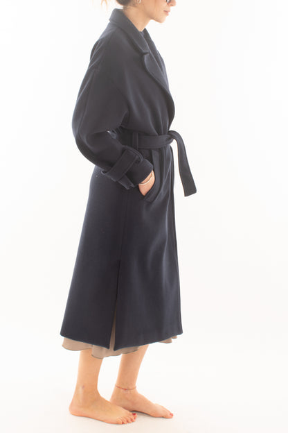 Cappotto lungo a vestaglia Miamata - Blu