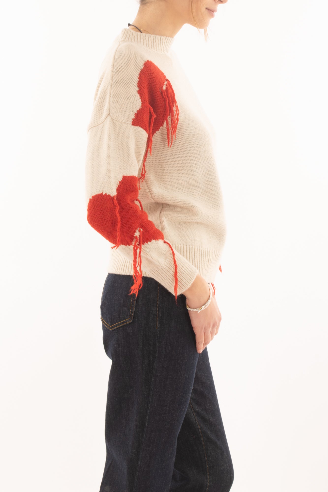 Maglione con cuori da Donna Miamata - Burro