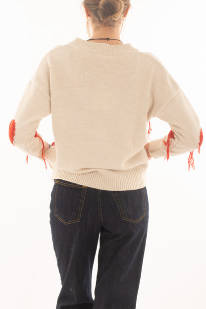 Maglione con cuori da Donna Miamata - Burro