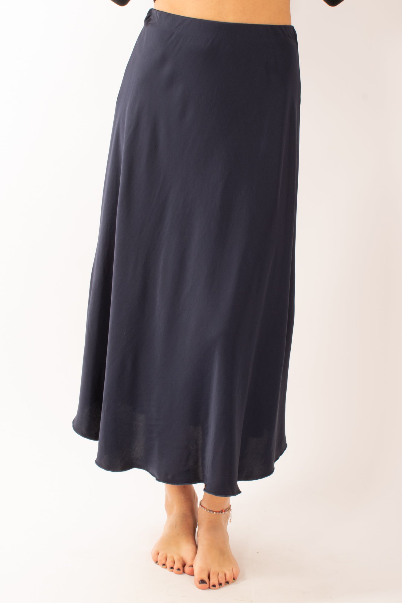 Gonna in satin Miamata - Blu