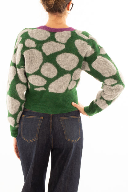 Cardigan fantasia Miamata - Verde