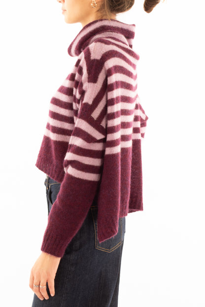 Maglione rigato Miamata - Viola