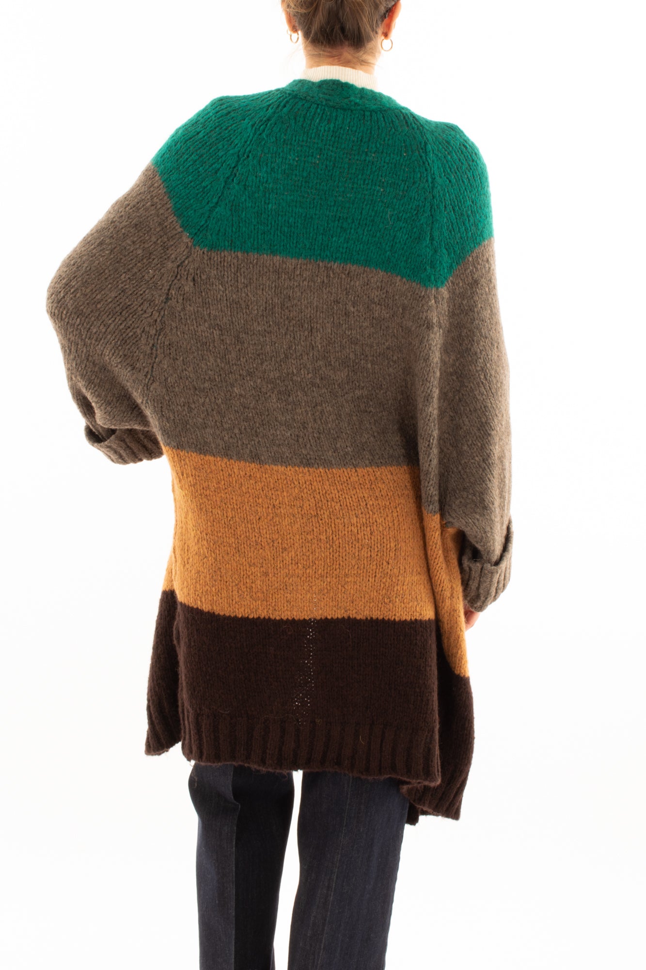 Cardigan lungo aperto Miamata - Grigio