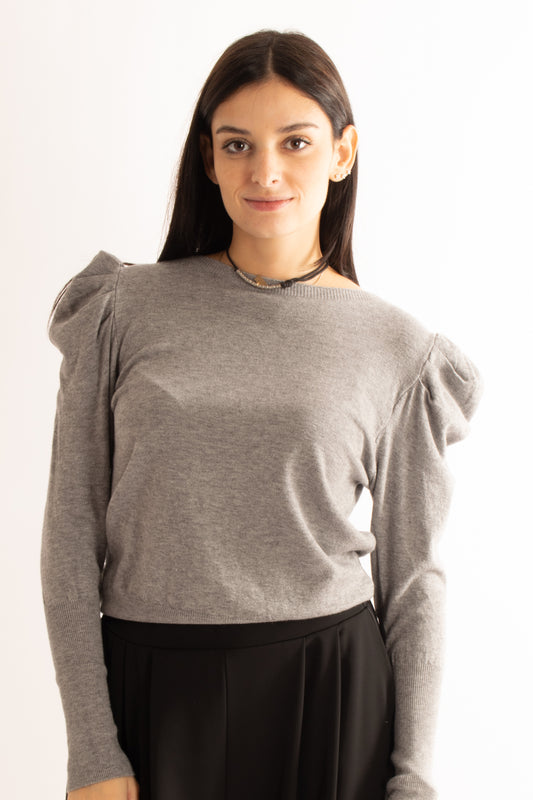 Maglione con manica a sbuffo Miamata - Grigio