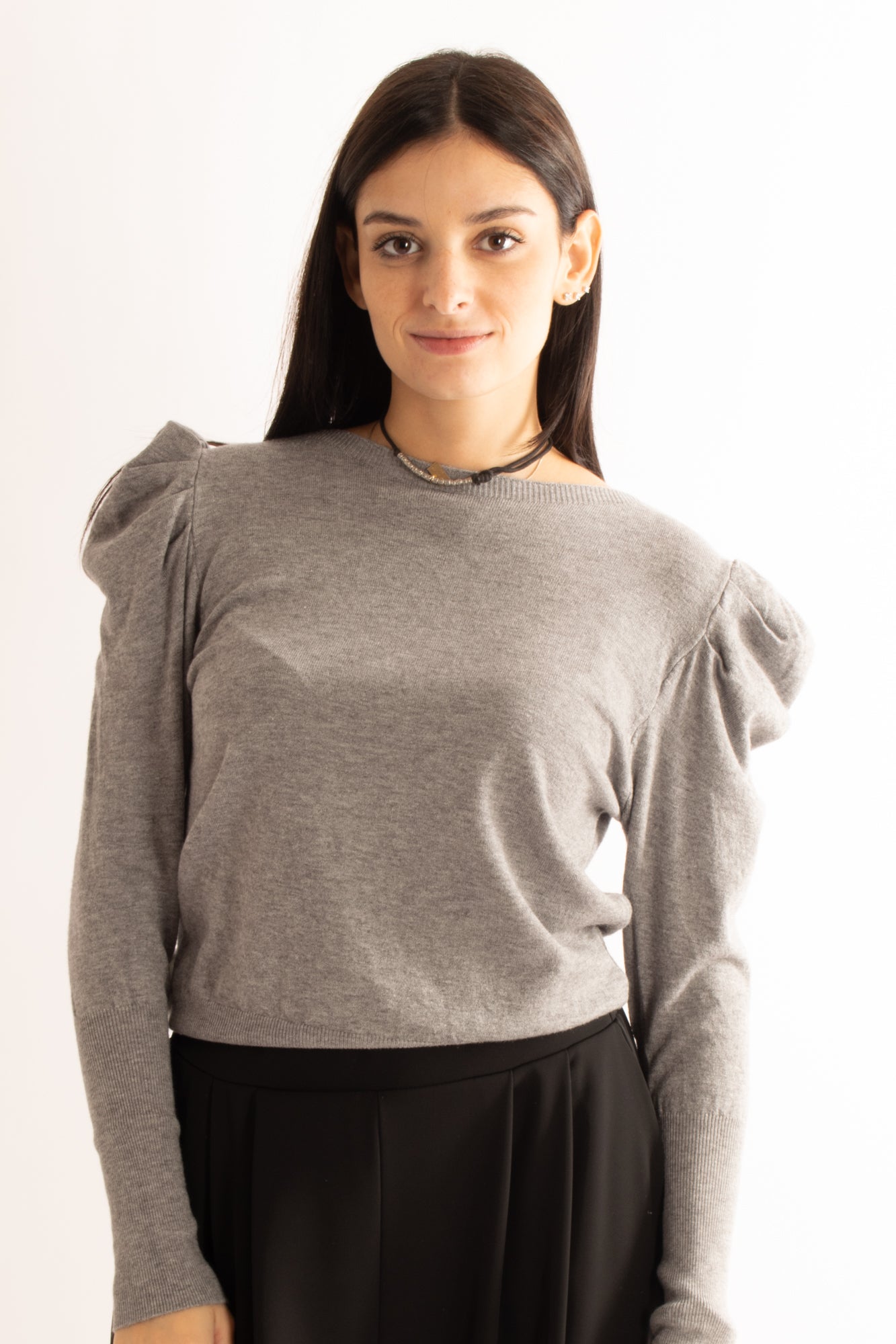 Maglione con manica a sbuffo Miamta - Grigio