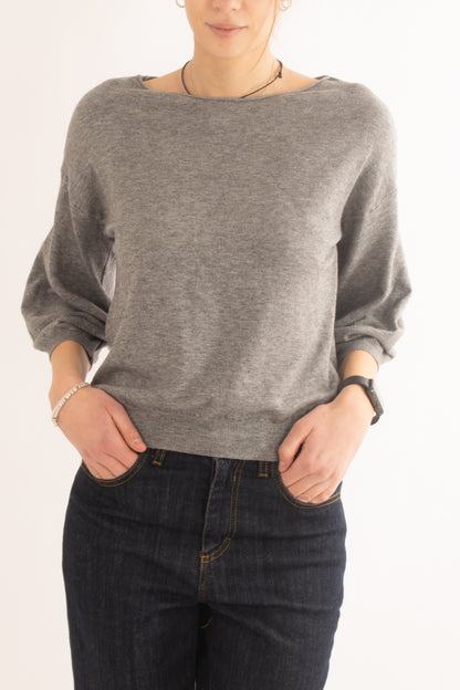 Maglia a barca manica a palloncino Miamata - Grigio