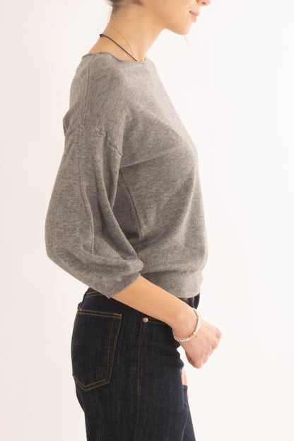 Maglia a barca manica a palloncino Miamata - Grigio