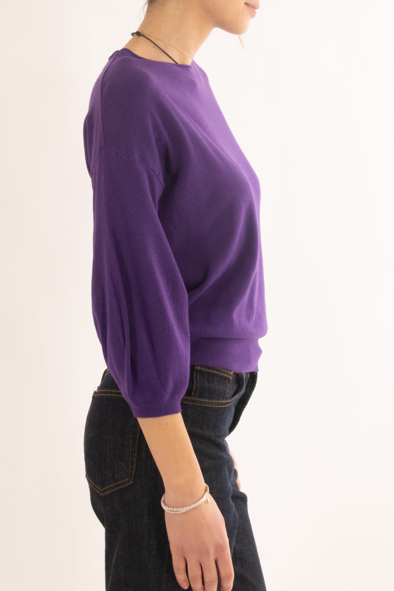 Maglia a barca manica a palloncino Miamata - Viola