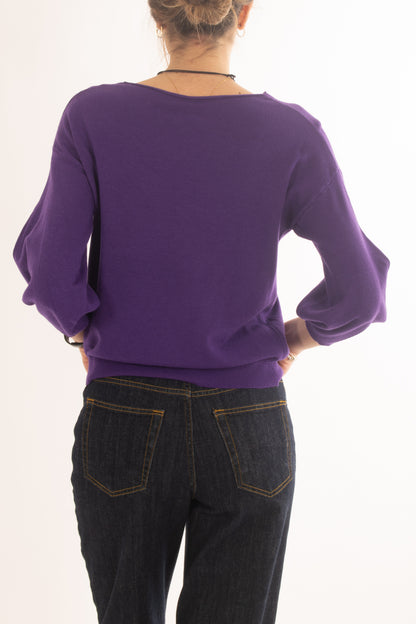 Maglia a barca manica a palloncino Miamata - Viola