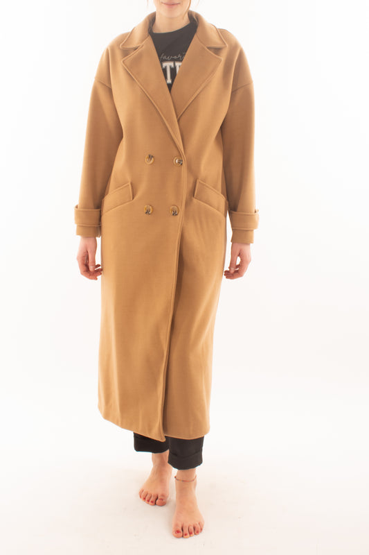 Cappotto lungo doppio petto Miamata - Cammello