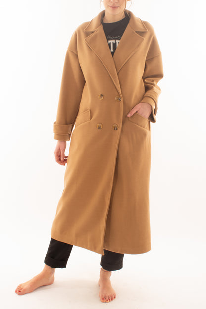 Cappotto lungo doppio petto Miamata - Cammello