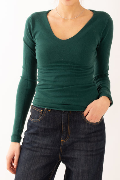 Maglia a v Miamata - Verde