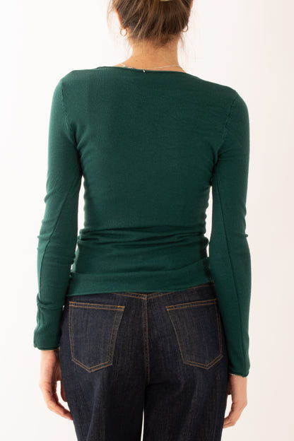 Maglia a v Miamata - Verde