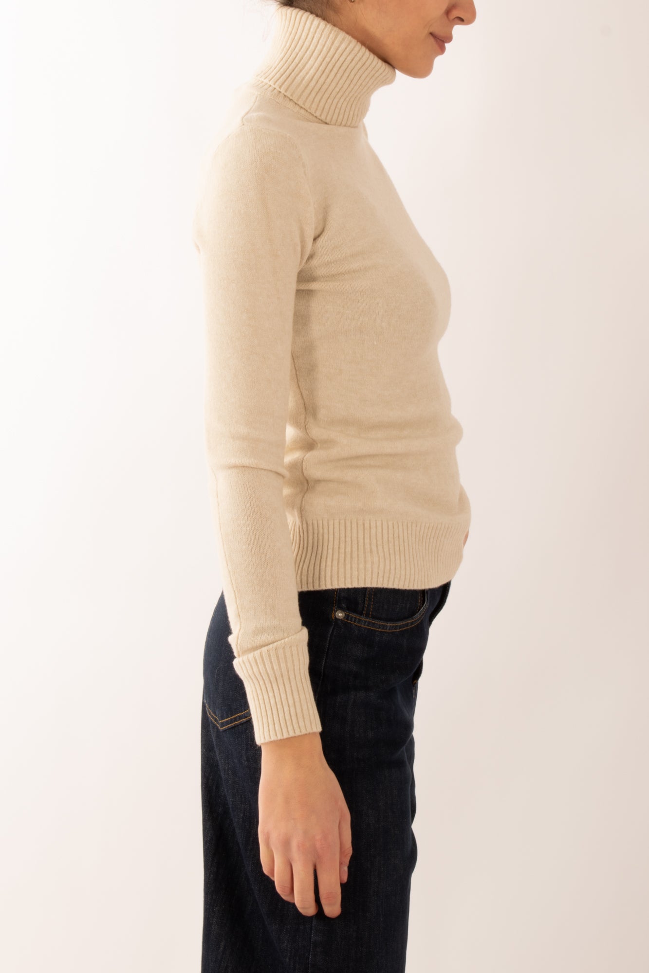 Maglione dolcevita Miamata - Burro