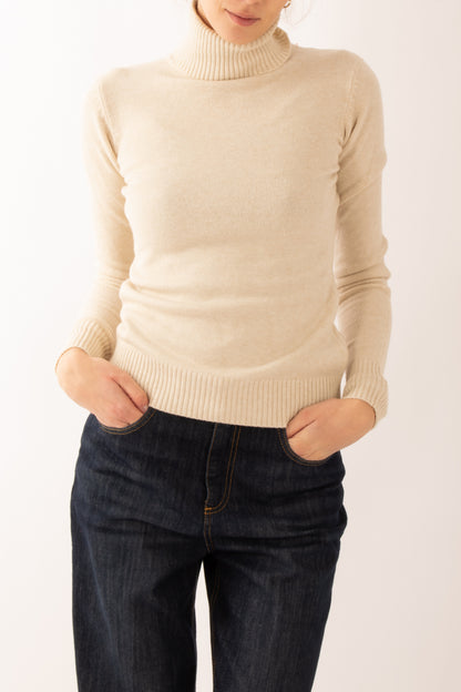 Maglione dolcevita Miamata - Burro