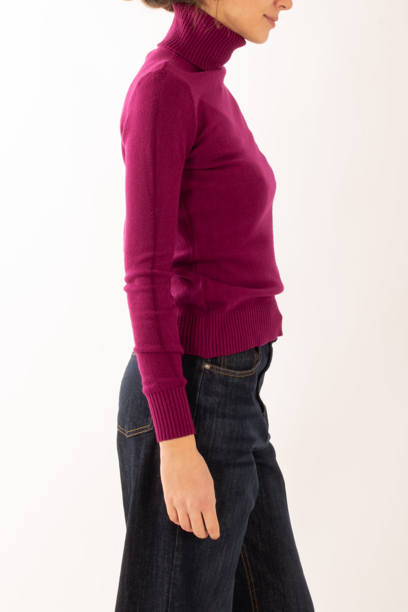 Maglione dolcevita Miamata - Fuxia