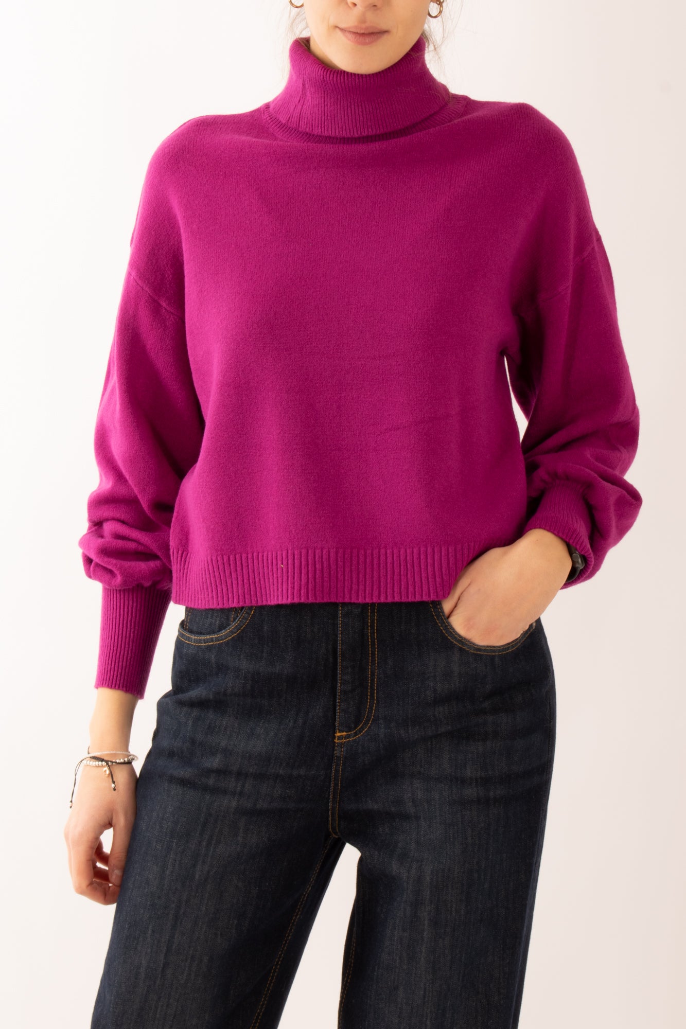 Maglione con manica a palloncino Miamata - Fuxia