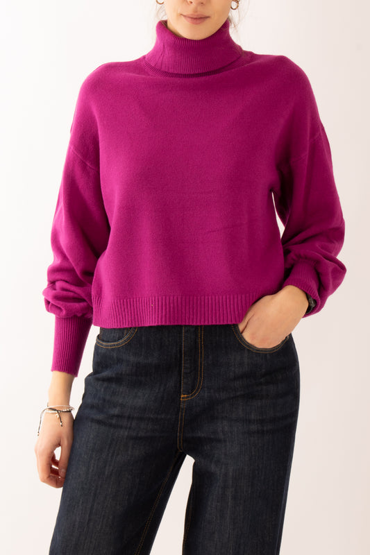 Maglione con manica a palloncino Miamata - Fuxia