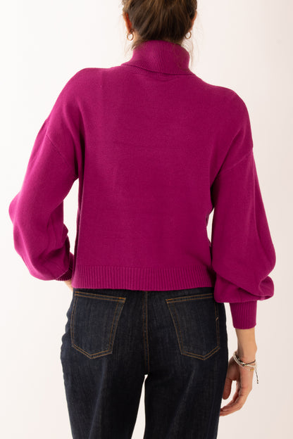 Maglione con manica a palloncino Miamata - Fuxia