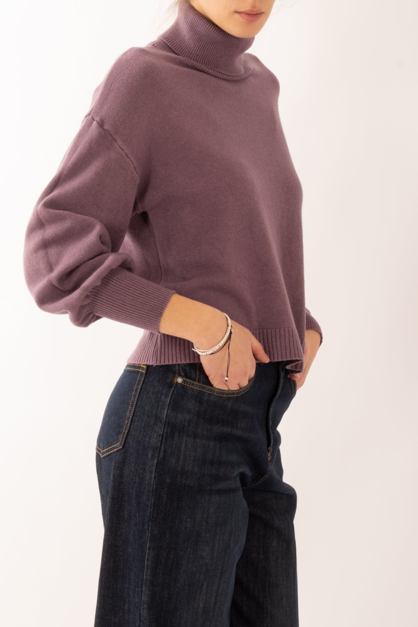 Maglione con manica a palloncino Miamata - Lilla