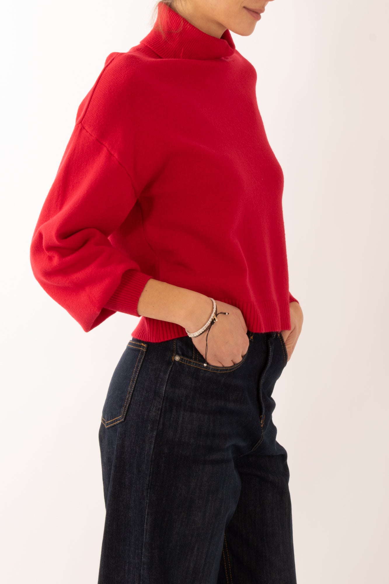 Maglione con manica a palloncino Miamata - Rosso