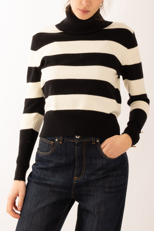 Maglione rigato Miamata - Nero