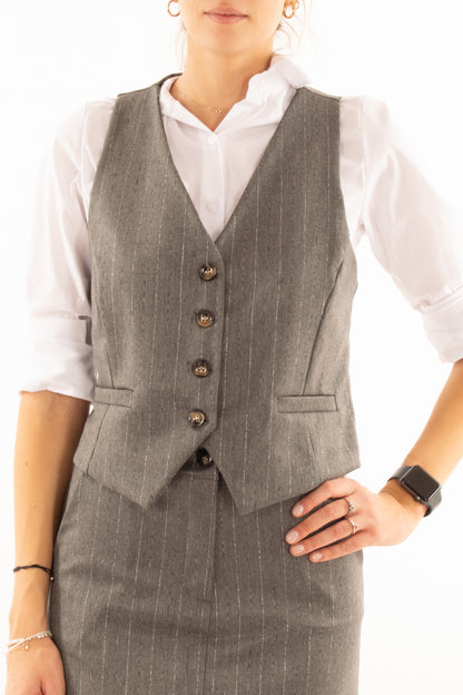 Gilet con filo di lurex Miamata Grigio