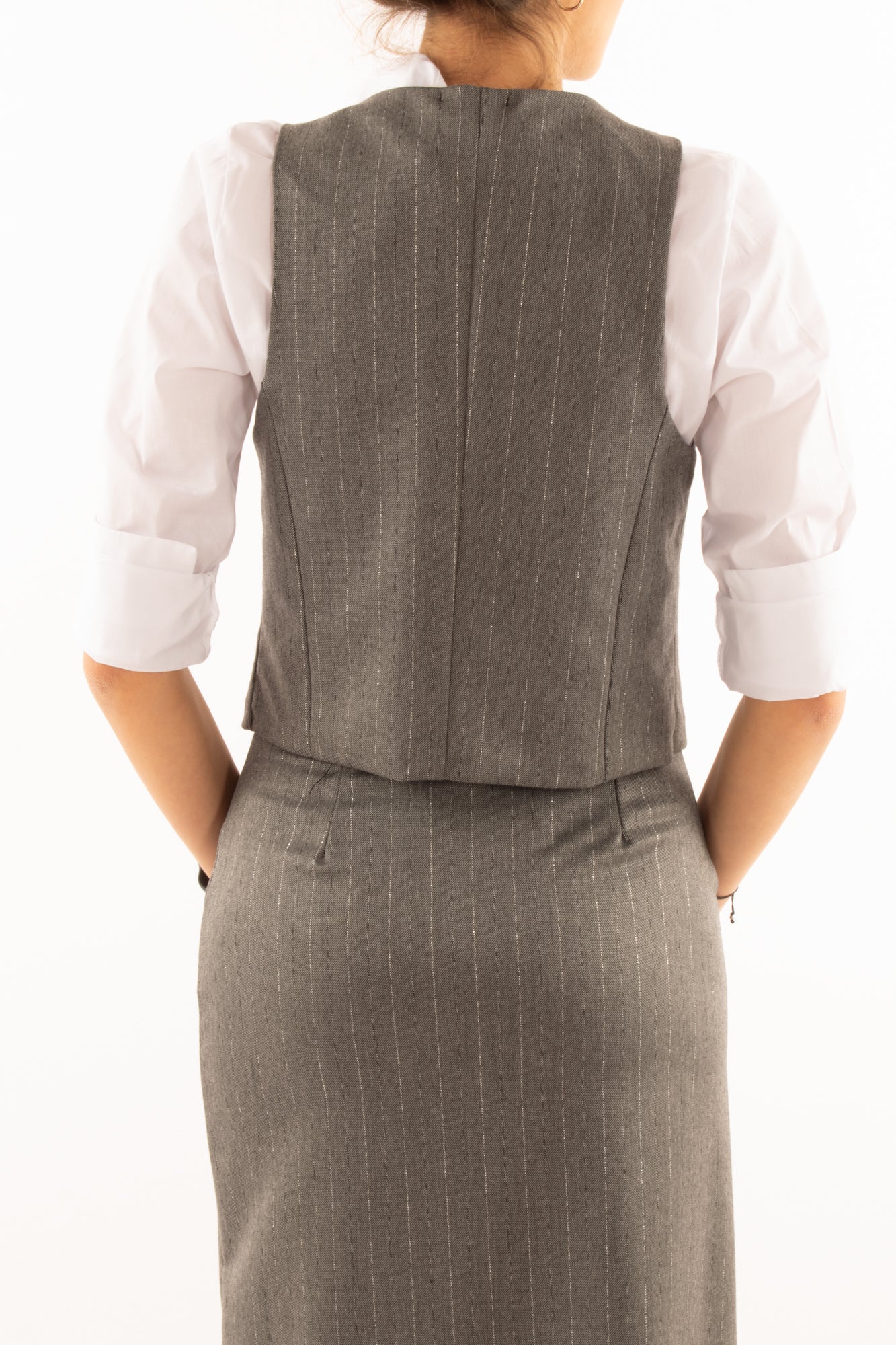 Gilet con filo di lurex Miamata Grigio